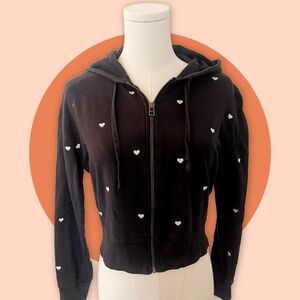 Sundown by Splendid Joey Hoodie in Black/Mini Hearts